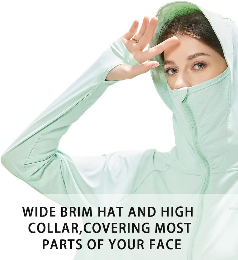MOUNT TEC Store Womens UPF 50+ Cooling UV Protection Clothing Hooded Sun Protective Jacket Long Sleeve for Summer - Image 2