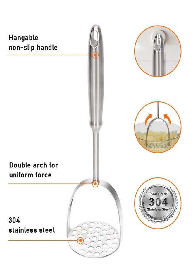 Brigii Potato Masher, Dual Arc for Easy, Labor-Saving Mashing, 304 Stainless Steel, Sturdy and Durable One-Piece Potato Press, Dishwasher Safe, for Potatoes and More - Image 3