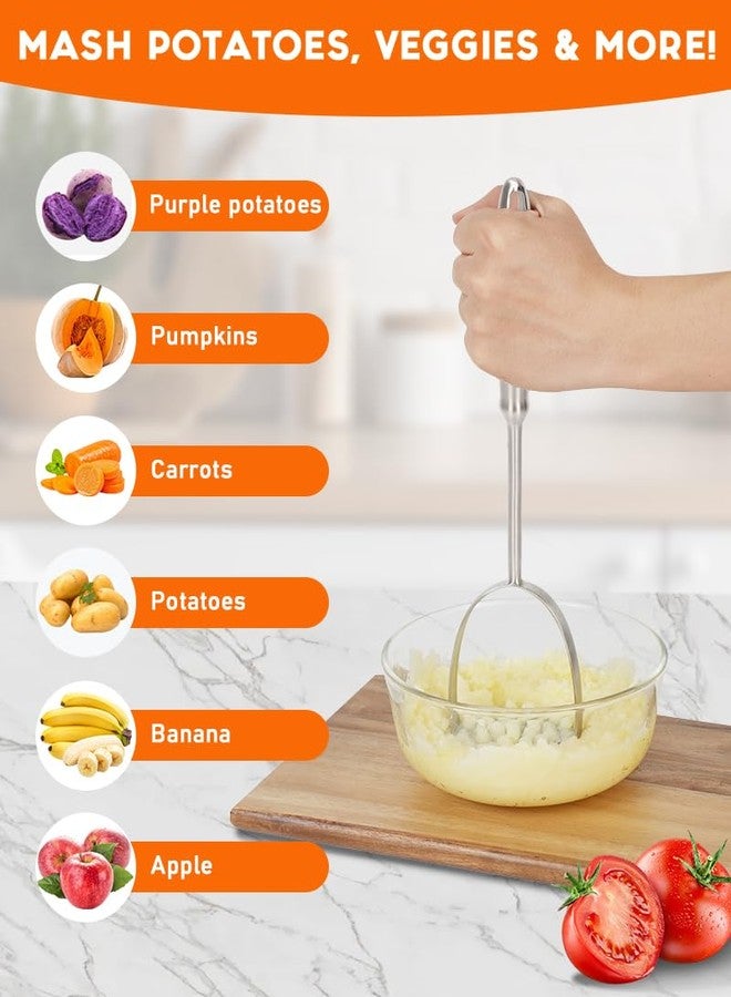 Brigii Potato Masher, Dual Arc for Easy, Labor-Saving Mashing, 304 Stainless Steel, Sturdy and Durable One-Piece Potato Press, Dishwasher Safe, for Potatoes and More - Image 4