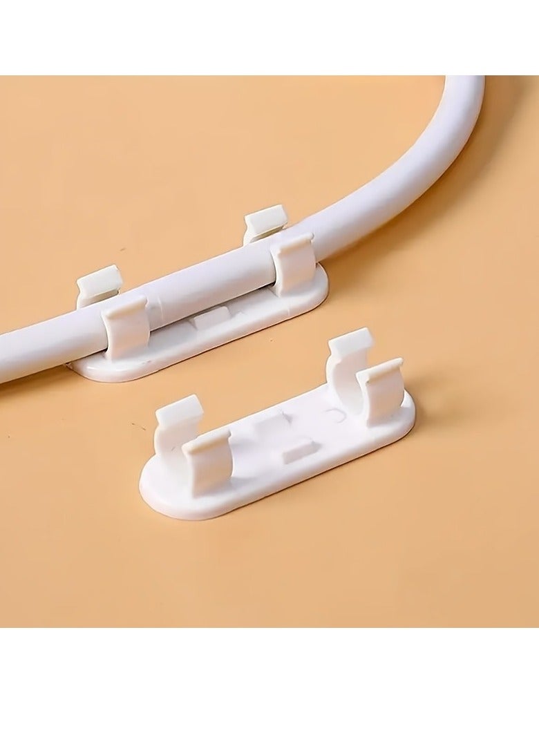 20pcs Premium Clear Adhesive Cable Management Clips - Cable Ties for Efficient Home and Office Organization, Managing TV, PC, Ethernet, Under Desk and Wall Cables with Ease - Image 1