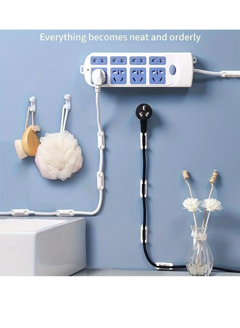 20pcs Premium Clear Adhesive Cable Management Clips - Cable Ties for Efficient Home and Office Organization, Managing TV, PC, Ethernet, Under Desk and Wall Cables with Ease - Image 4