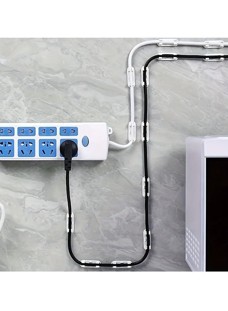 20pcs Premium Clear Adhesive Cable Management Clips - Cable Ties for Efficient Home and Office Organization, Managing TV, PC, Ethernet, Under Desk and Wall Cables with Ease - Image 3