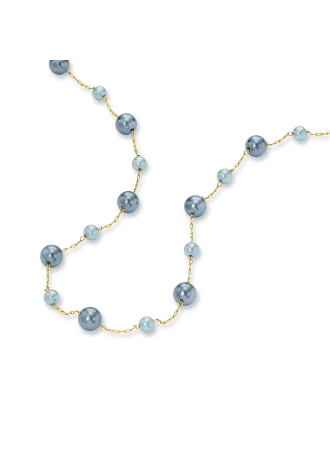 POLICE Opaline Gold-Plated NecklaceLustrous Grey Pearls for Timeless Elegance