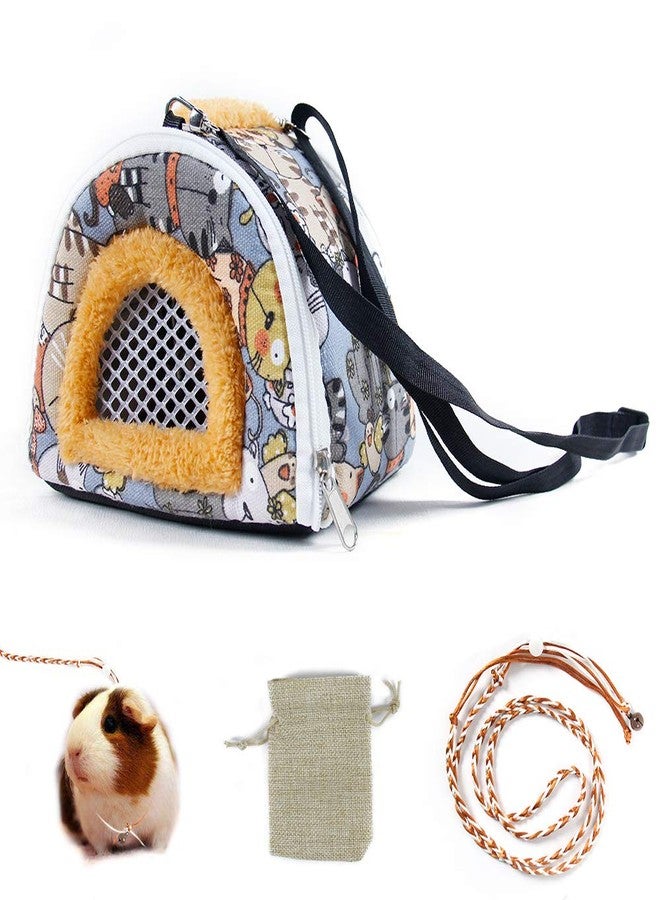 Vlike Hamster Guinea Pig Carrier Bag Breathable Small Animals Hedgehog Squirrel Chinchilla Sugar Glider Outdoor Travel Bag Zipper Portable Outgoing Bags - Image 1