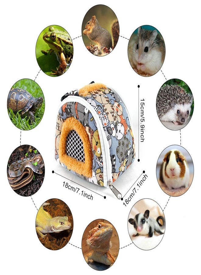 Vlike Hamster Guinea Pig Carrier Bag Breathable Small Animals Hedgehog Squirrel Chinchilla Sugar Glider Outdoor Travel Bag Zipper Portable Outgoing Bags - Image 2
