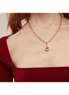 ORELIA LONDON Crystal Pave Encrusted Interlocking Doughnut Necklace  - Image 2