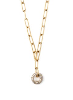 ORELIA LONDON Crystal Pave Encrusted Interlocking Doughnut Necklace  - Image 1