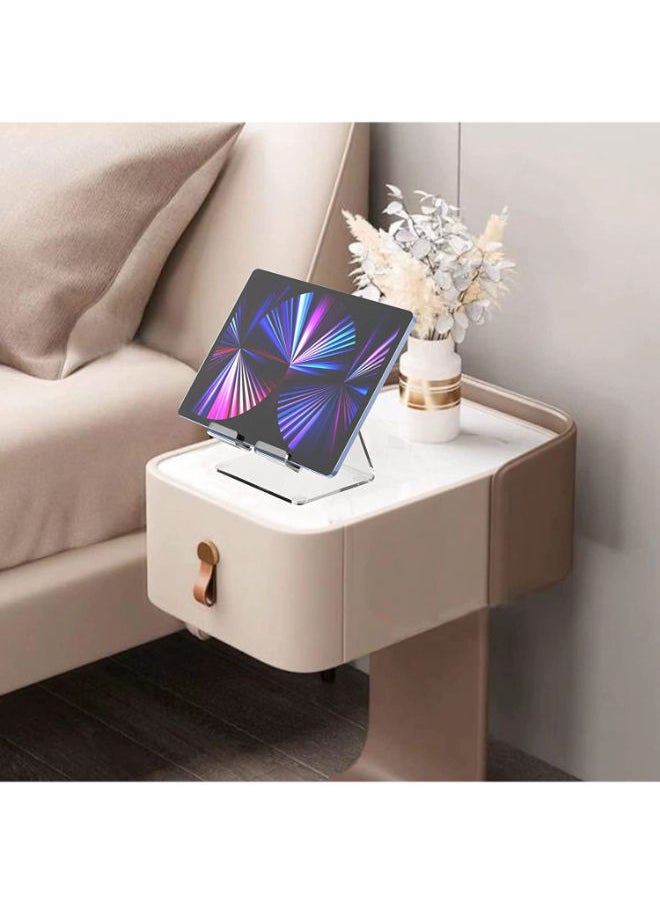 Lamsit Ibdaa - Acrylic Tablet Stand- Clear| Ipad Table | Home Office Setup | Study Room Furniture | Laptop Table | Ipad Stand - Image 1