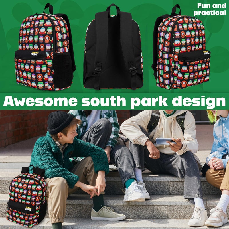 South Park Backpack Men Teens Work Gym Bag Stan Kenny Eric Rucksack Bookbag (AOP - Image 2