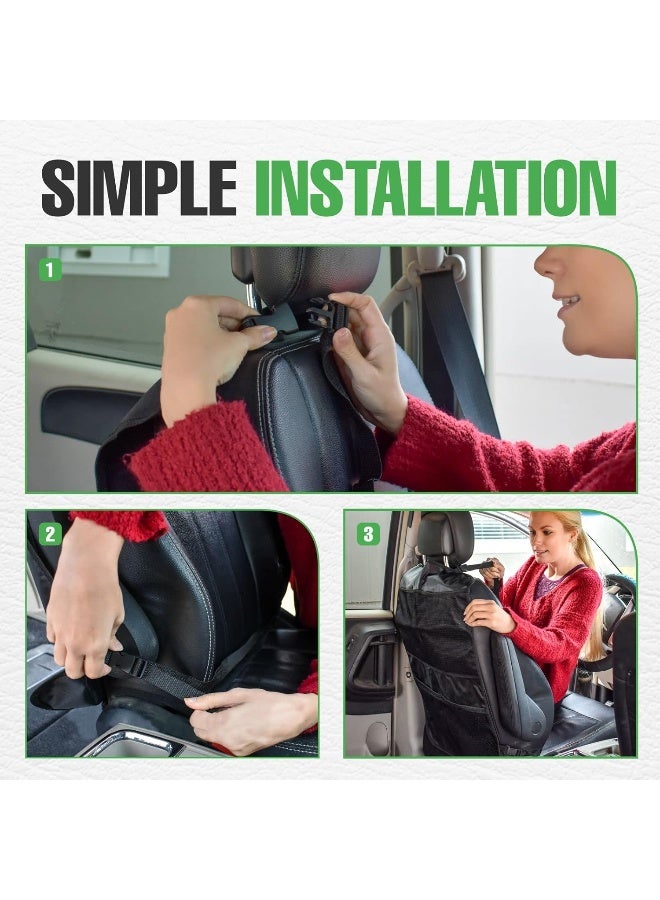 lebogner Back Seat Cover for Kids + 4 Pocket Storage Organizer, 2 Pack - Image 5