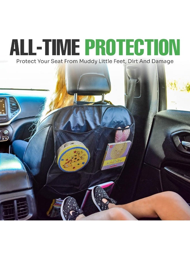 lebogner Back Seat Cover for Kids + 4 Pocket Storage Organizer, 2 Pack - Image 2