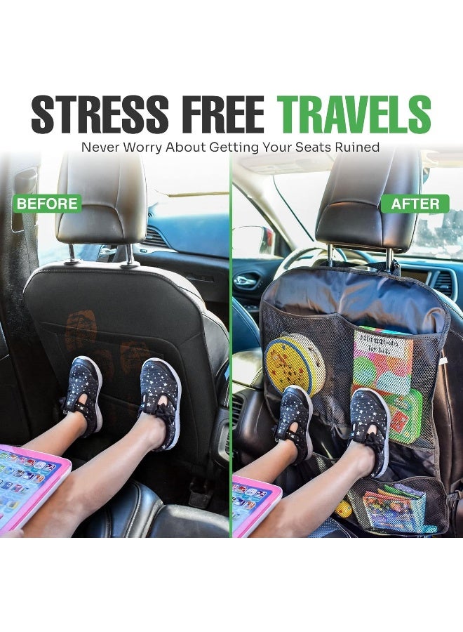 lebogner Back Seat Cover for Kids + 4 Pocket Storage Organizer, 2 Pack - Image 3