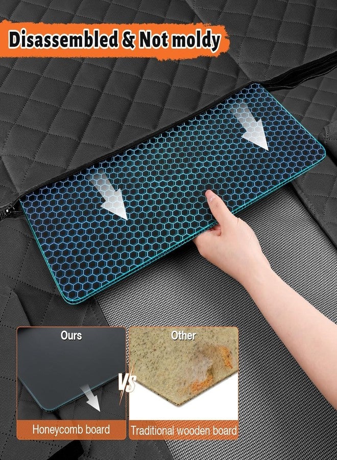 KONNAO Hard Bottom Back Seat Extender for Dogs, Dog Car Seat Cover for Back Seat, Holds 420lbs, Durable Waterproof Pet Car Bed Dog Hammock for SUV/Car/Small Truck (Black) - Image 4