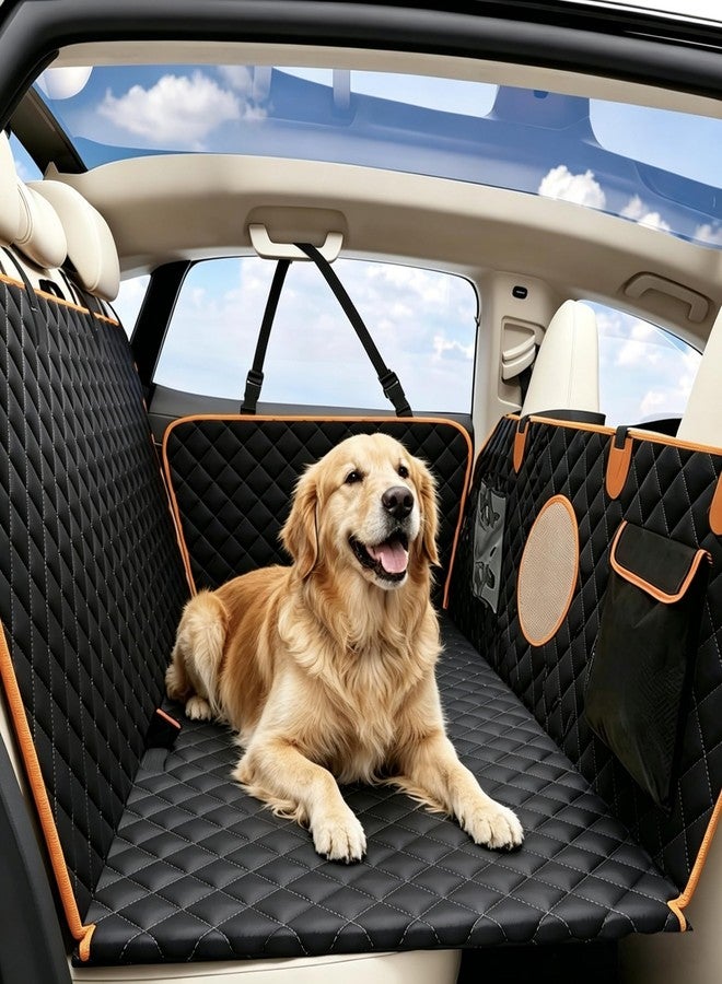 KONNAO Hard Bottom Back Seat Extender for Dogs, Dog Car Seat Cover for Back Seat, Holds 420lbs, Durable Waterproof Pet Car Bed Dog Hammock for SUV/Car/Small Truck (Black) - Image 1