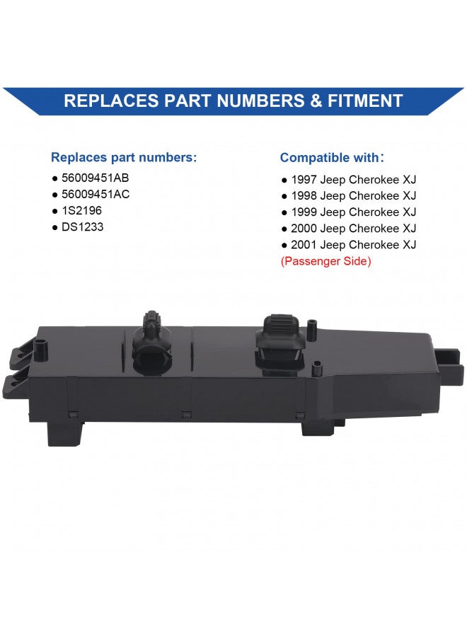 Obaee Obaee Passenger Window Switch Front Right Door Lock Control Button Compatible with Jeep Cherokee 1997 1998 1999 2000 2001 2 Door 4 Door Replacement OEM 56009451AC 56009451AB 1S2196 DS1233  - Image 2