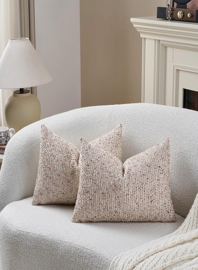 DEZENE Striped Throw Pillow Covers 12x20 Set of 2 Beige Textured Boucle Chic Morden Boho Accent Farmhouse Rectangular Lumbar Decorative Couch Pillow Covers for Home Decor Bed Sofa Living Room - Image 4