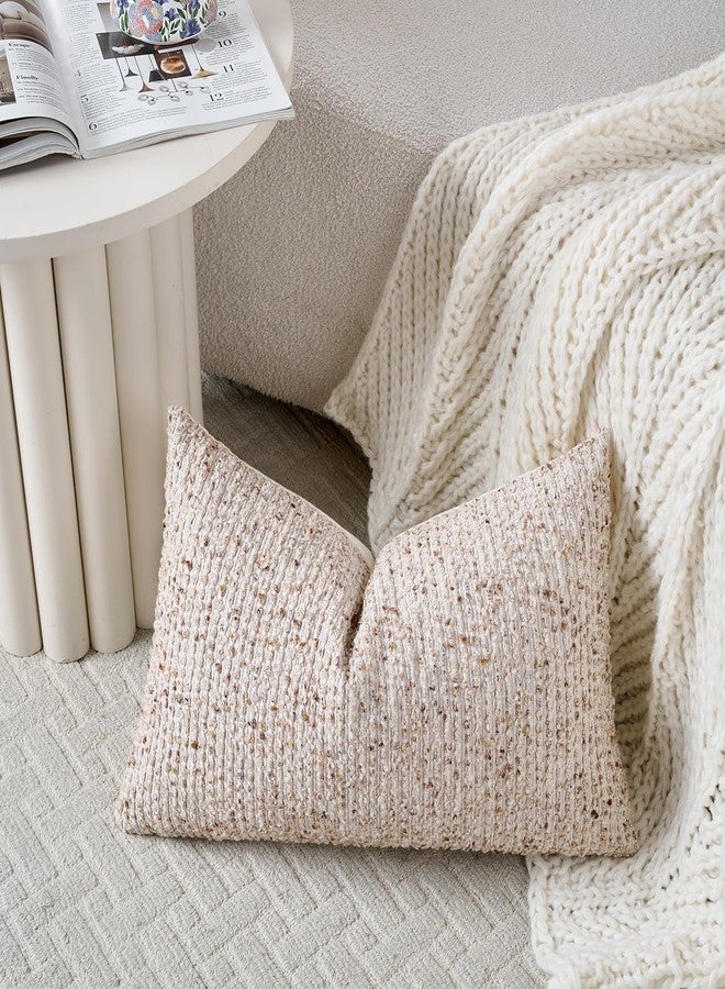 DEZENE Striped Throw Pillow Covers 12x20 Set of 2 Beige Textured Boucle Chic Morden Boho Accent Farmhouse Rectangular Lumbar Decorative Couch Pillow Covers for Home Decor Bed Sofa Living Room - Image 5