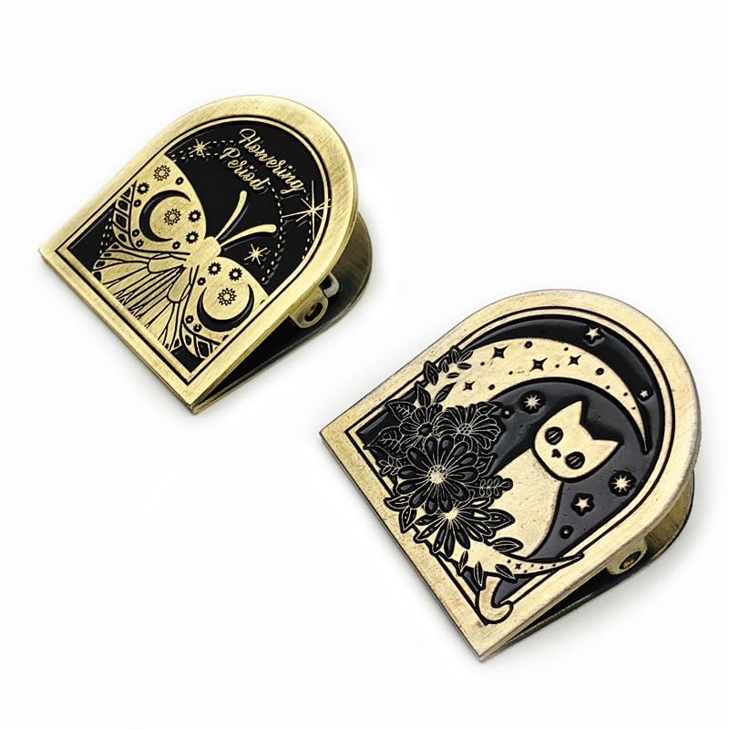 Koolemon 2PCS Vintage Brass Gold Color Metal Journal Clip Page Holder for Journal Traveler's notebooks Planner Letter - Image 1