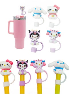 Generic 4-Pack Cute Cartoon Straw Caps for Stanley 30oz & 40oz Tumblers – Anime & Kawaii Reusable Lids for Stanley Cup, Quencher & Travel Mugs (Fun Designs, Leak-Proof)  - Image 3