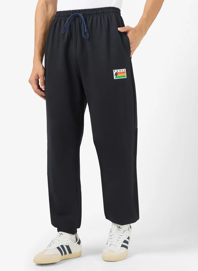 Graphic Print Elastic Hem Joggers