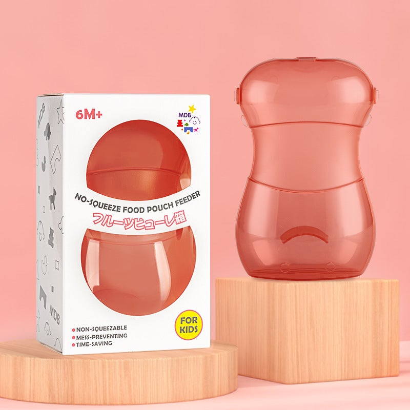 Fruit puree anti-extrusion box baby toddler complementary food bag children fruit puree bag fruit puree box juice yogurt complementary food box wholesale(Puree Anti-Squeeze Feeding Box-Red) - Image 1