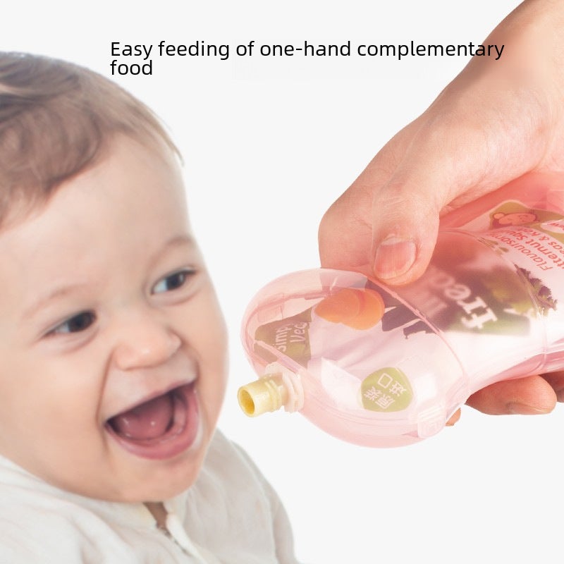 Fruit puree anti-extrusion box baby toddler complementary food bag children fruit puree bag fruit puree box juice yogurt complementary food box wholesale(Puree Anti-Squeeze Feeding Box-Red) - Image 3