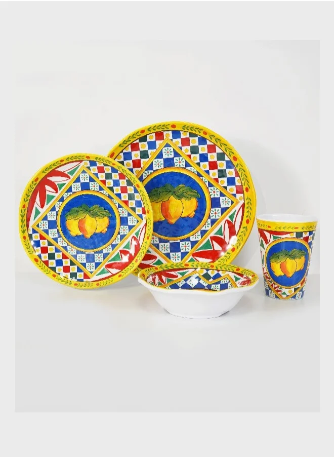 Roomours Scultura Carretto Melamine Dinner set for 12 People- 48 Pieces