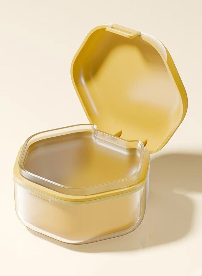 Generic Denture Bath Box Cup with Strainer Basket Denture Holder Storage Soak Container for Travel Cleaning Retainer Cleaner Case Mouth Guard Case  - Image 3