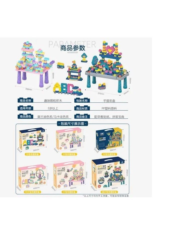 Building Blocks Toy Table - Multifunctional Toy Table For Kids To Organize And Learn Children'S Building Blocks Table With 88 Blocks Suitable For 3-6 Years Old Children - Image 4