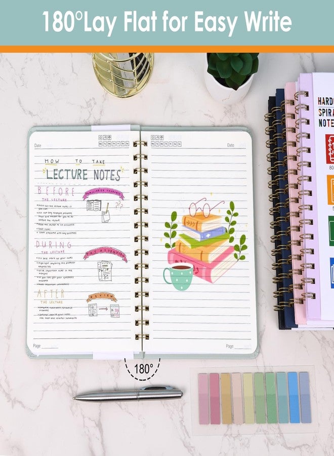 LABUK Spiral Notebook for Women, A5 Spiral Journal Notebooks, 160Pages Lined Hardcover Journaling for Work, 5.5 x 8in Journals for Writing, Light Green - Image 3