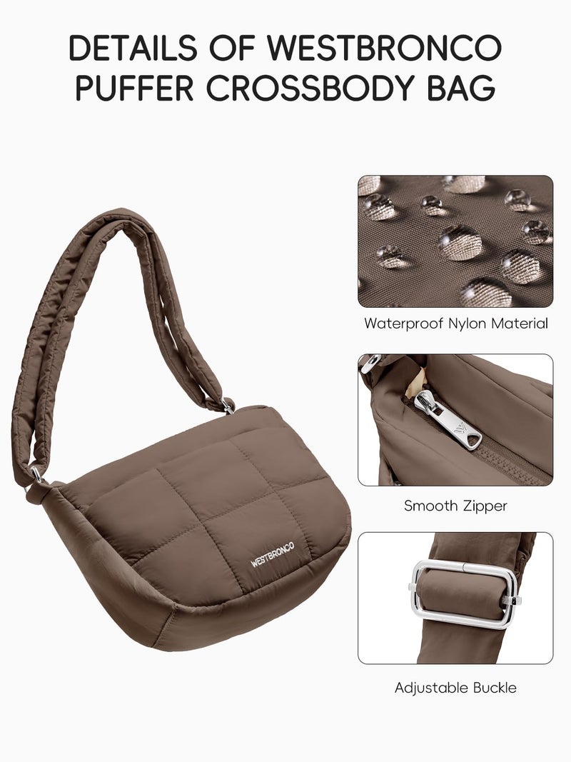 WESTBRONCO Puffer Crossbody Bags for Women Nylon Shoulder Bag Womens Quilted Crossbody Purse for Travel with Adjustable Strap - Image 5