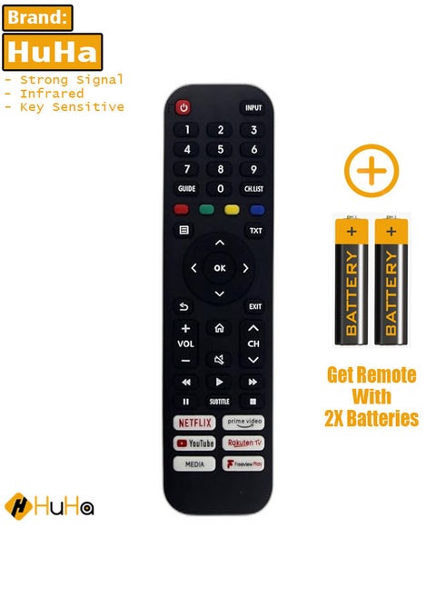 Replacement Remote Control Compatible With Ikon Smart TV with NETFLIX And YOUTUBE Button