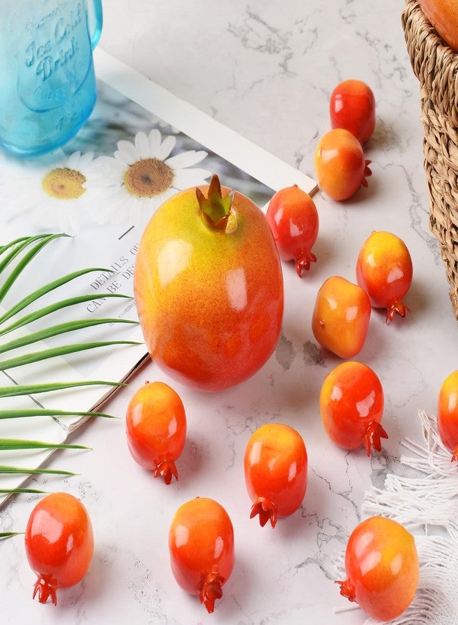 Luckforest Artificial Pomegranates, 25 Pcs 2 Sizes Lifelike Simulation Pomegranates Fake Fruits for Home Kitchen Table Basket Decor Photography Props - Image 5