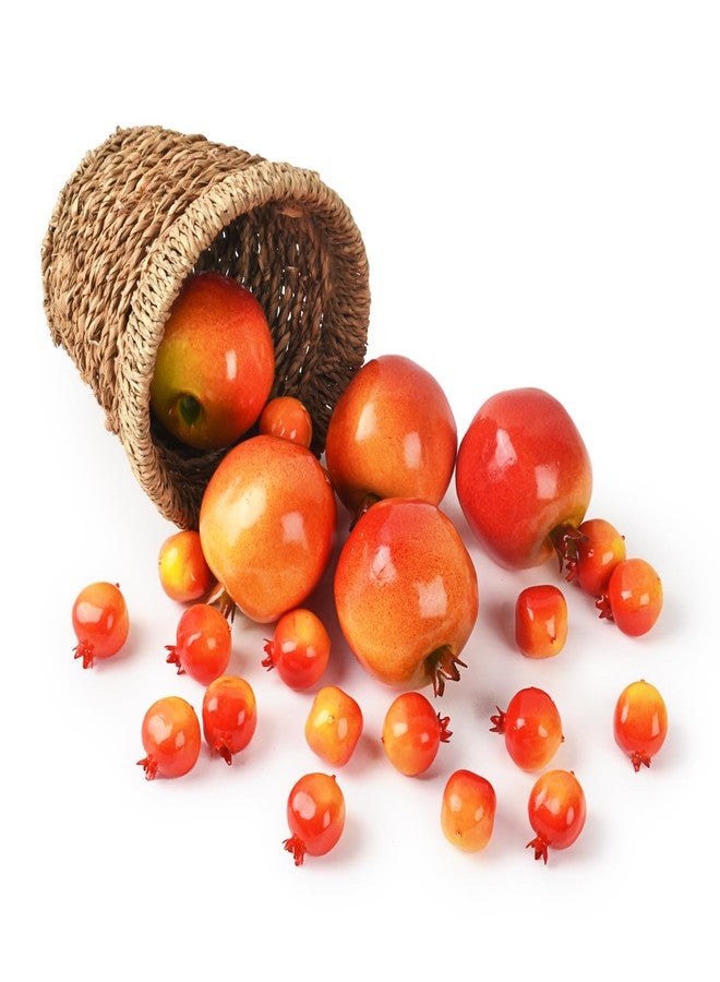 Luckforest Artificial Pomegranates, 25 Pcs 2 Sizes Lifelike Simulation Pomegranates Fake Fruits for Home Kitchen Table Basket Decor Photography Props - Image 1