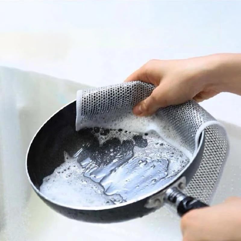 Abhaas Multipurpose Stainless Steel Dishwashing Rags Joona Metal Cloth for Wet/Dry Scrubber for Cleaning - Scrub for Kitchen Daily use Steel Wool Juna Machine Washable for Cooktop and Utensils (10) - Image 5
