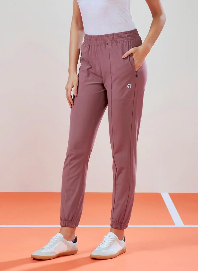 تكنوسبورت Technosport Women Solid Cuffed Joggers