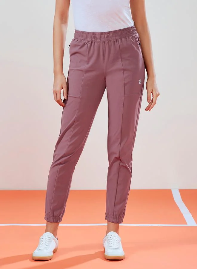 تكنوسبورت Technosport Women Solid Cuffed Joggers
