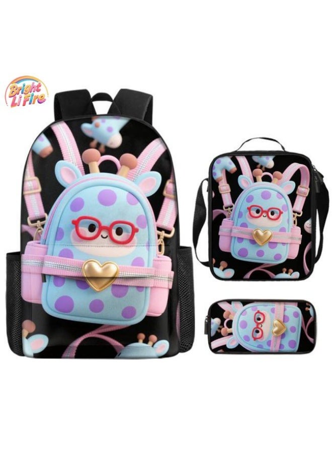 Bright Li Fire Cute and practicality coexist! Three-piece cartoon bags loved by children and teenagers (available for students, children, friends on outings, mountain climbing, schooling, etc.) - 27  - Image 1