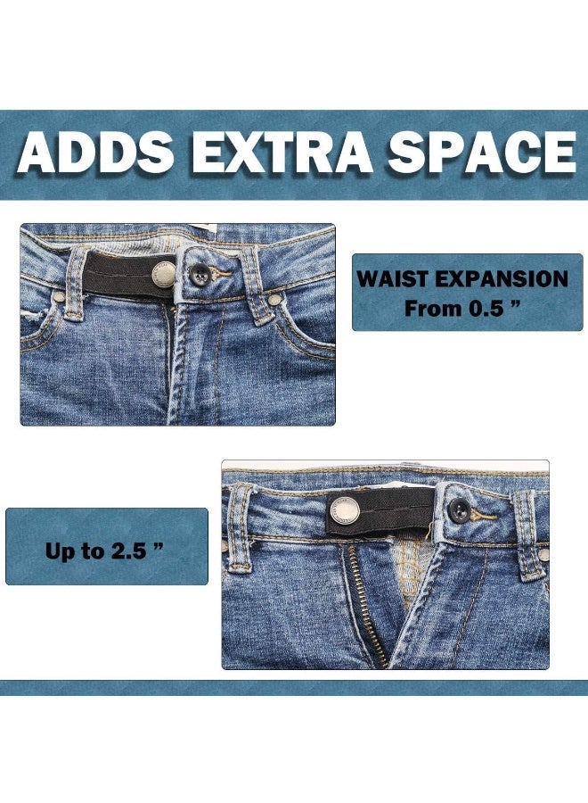4 Pack Premium Button Extender, Adjustable Waistband Extenders, Pants Button Extender, High Elastic, Easy to Use, for Women Men Jeans Skirts Trousers, 4 Different Color  - Image 2