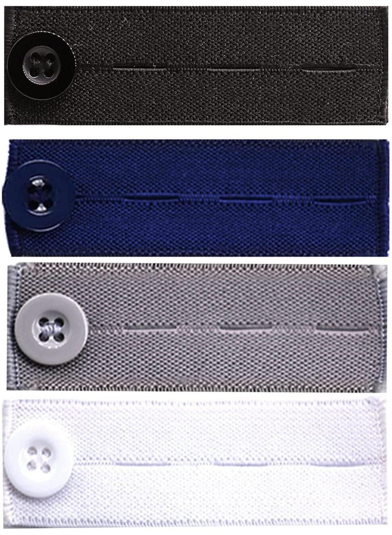 4 Pack Premium Button Extender, Adjustable Waistband Extenders, Pants Button Extender, High Elastic, Easy to Use, for Women Men Jeans Skirts Trousers, 4 Different Color  - Image 1