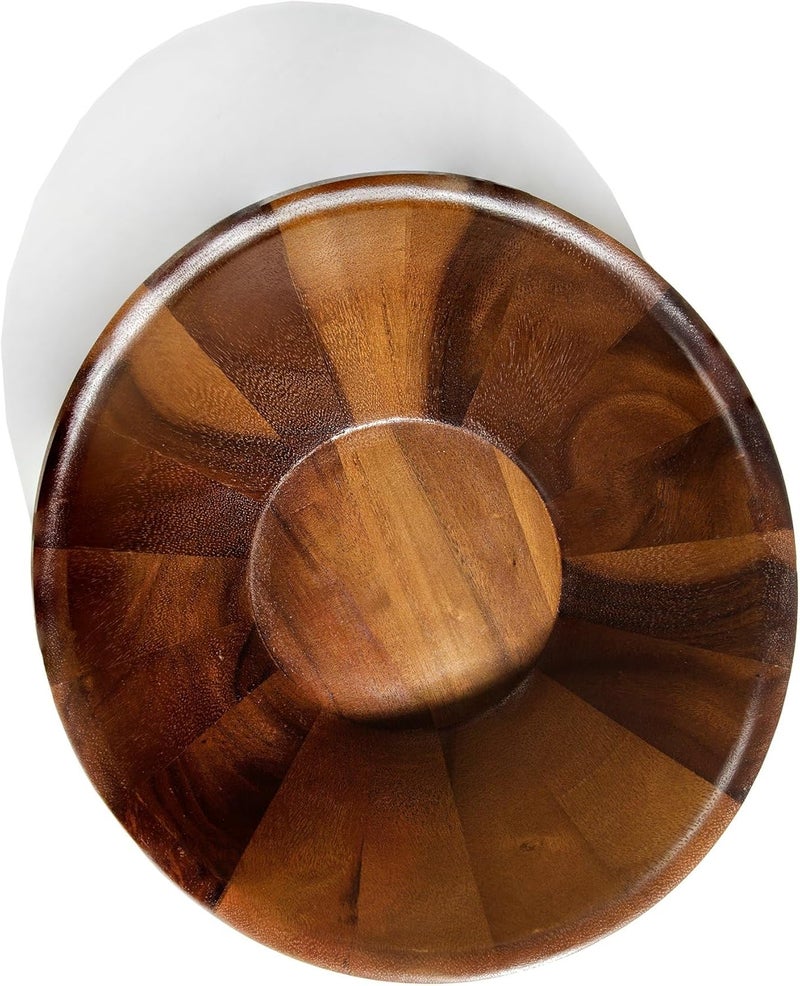 Nambe Nambé Harmony 3-Piece Salad Set – 12" Acacia Wood Serving Bowl with 12" Tongs – Designer Salad Bowl & Server Set for Dining, Entertaining & Kitchen Décor – Flowing Curves & Elegant Lines - Image 4