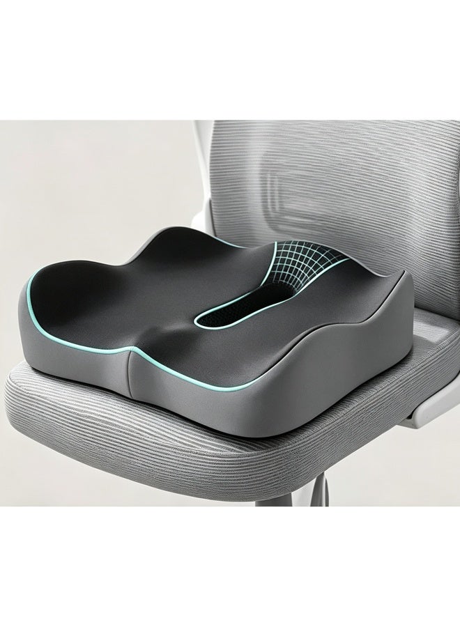 ZERIFAM Memory Foam Seat Cushion, Orthopedic Tailbone Cushion for Office Chairs and Car Seats, Relieves Back, Tailbone and Sciatica Pain, Non-Slip, Breathable Cushion for Extended Sitting - Image 1