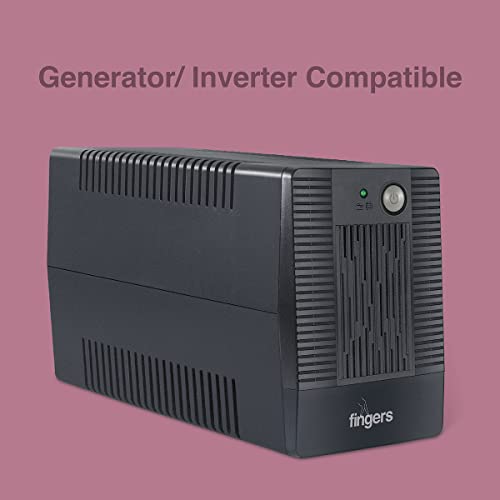 FINGERS Fast Recharge FR-630 UPS Power Supply (600VA/360W, Line Interactive, 33% Faster Recharge, AVR Stabilization, Generator/Inverter Compatible, Auto Restart, Cold Start Mode) – Jet Black - Image 4