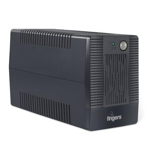 FINGERS Fast Recharge FR-630 UPS Power Supply (600VA/360W, Line Interactive, 33% Faster Recharge, AVR Stabilization, Generator/Inverter Compatible, Auto Restart, Cold Start Mode) – Jet Black - Image 1