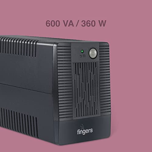 FINGERS Fast Recharge FR-630 UPS Power Supply (600VA/360W, Line Interactive, 33% Faster Recharge, AVR Stabilization, Generator/Inverter Compatible, Auto Restart, Cold Start Mode) – Jet Black - Image 3