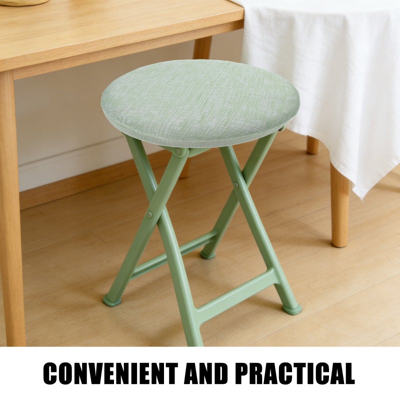 3pcs Round Stool Covers - Washable Stretchy Stool Seat Covers For Kitchen Dining Room - Elastic Protector For 37-48cm Chair Light Green - Image 4