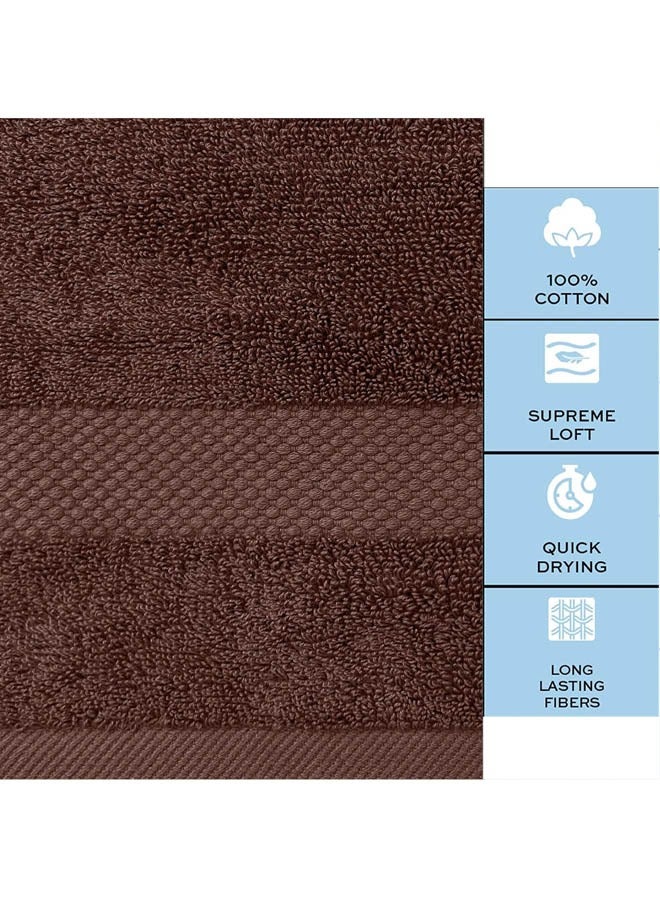 Kingston Premium Quality High Absorbent Bath Towel Set 2 Bath Towels 2 Hand Towels And 4 Wash Cloths Combo Pack of 8 Brown