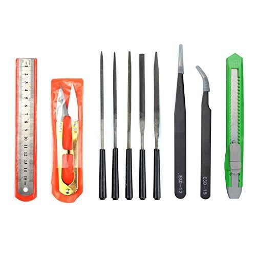 BXQINLENX Professional 25 PCS Model Tools Kit Modeler Basic Tools Craft Set Hobby Building Tools Kit for Gundam Car Model Building Repairing and Fixing (E) - Image 3