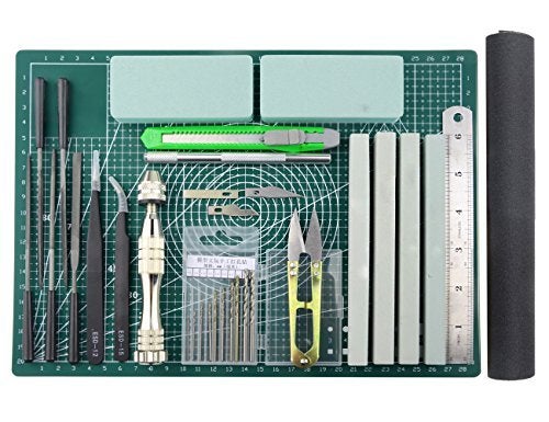 BXQINLENX Professional 25 PCS Model Tools Kit Modeler Basic Tools Craft Set Hobby Building Tools Kit for Gundam Car Model Building Repairing and Fixing (E) - Image 1