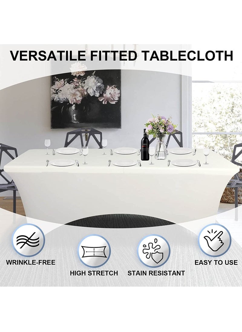 GOLDEN MILLION - Spandex Table Cloth for 4 feet Home Rectangular Table Fitted Stretch Table Cover Polyester Table Toppers - Image 1
